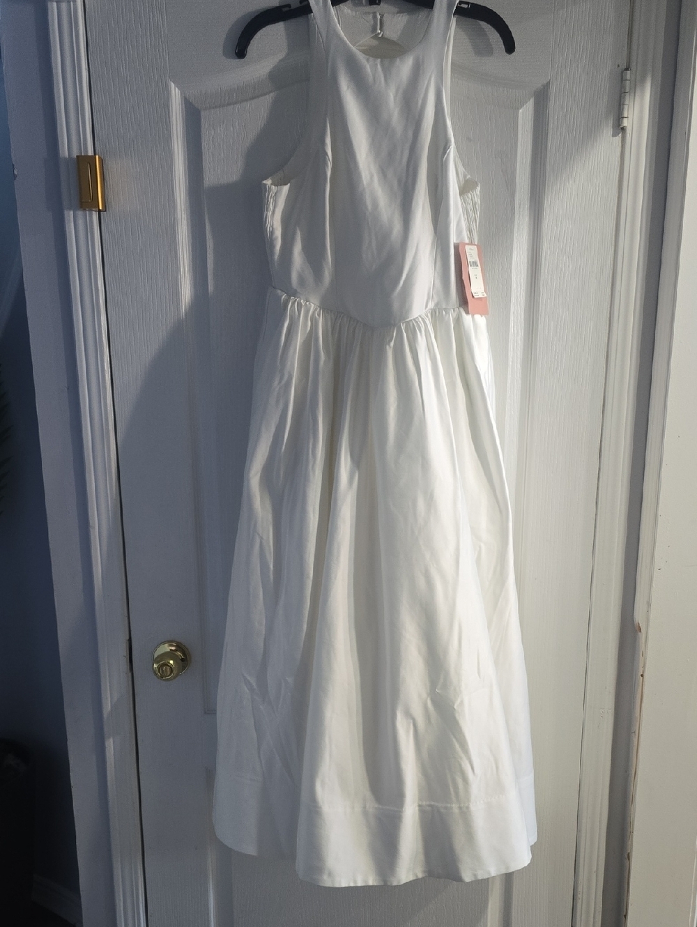 BHLDN White Bridal Top with Covered Buttons